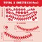 Vinyl Baseball Wall Decals Big Baseball Stitches Stickers Peel and Stick Ceiling Decals Baseball Lace Wall Stickers Large Sport Ball Wall Stickers for Teens Boy Girl Bedroom Playroom Decor